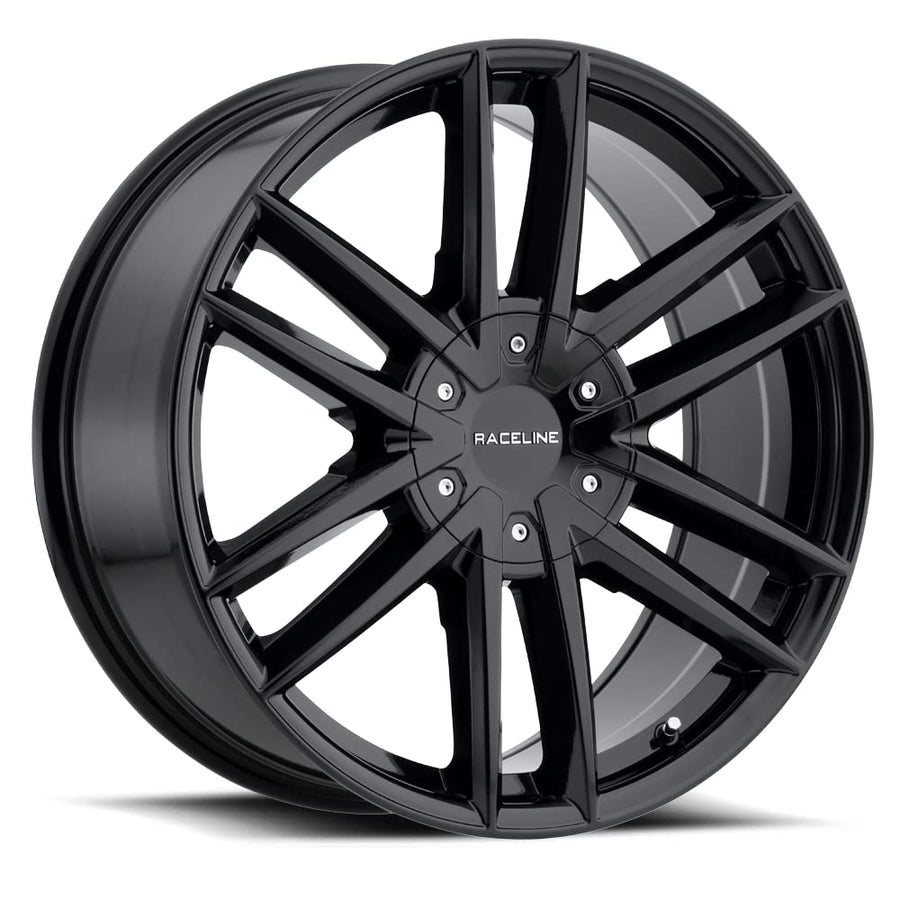 Raceline 158B IMPULSE Wheels Gloss Black 18X8"5X114.3/5X127 Bolt Pattern +35mm Offset/(5.88"B/S) 6 Spoke Aluminum Passenger Car Rims