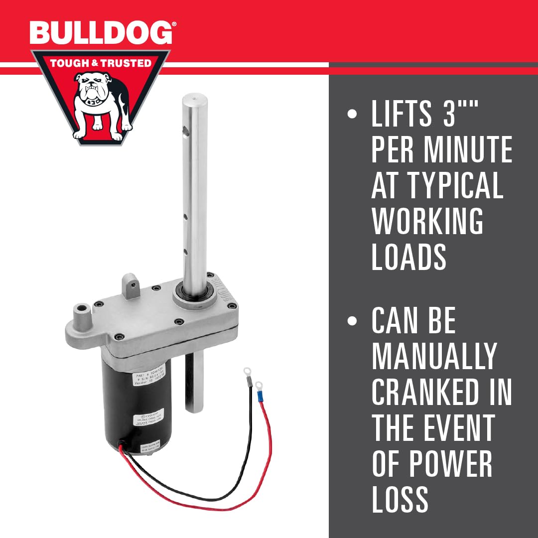 Bulldog Electric Powered Kit 1824180100, 12000 lbs Capacity, Only Works with the Bulldog 12k Planetary 2 speed square jack. It Is Not Compatible With The Traditional Style 2 Speed Or Any Other Jack.
