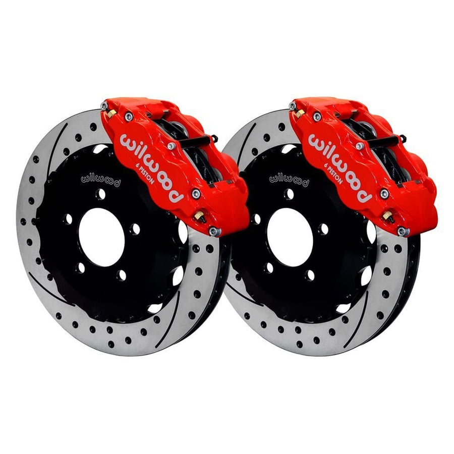 Wilwood Superlite Narrow 6R Front Hat Kit 13.06 Drilled Red 1964-1970 Ford Mustang w/DSE Suspension