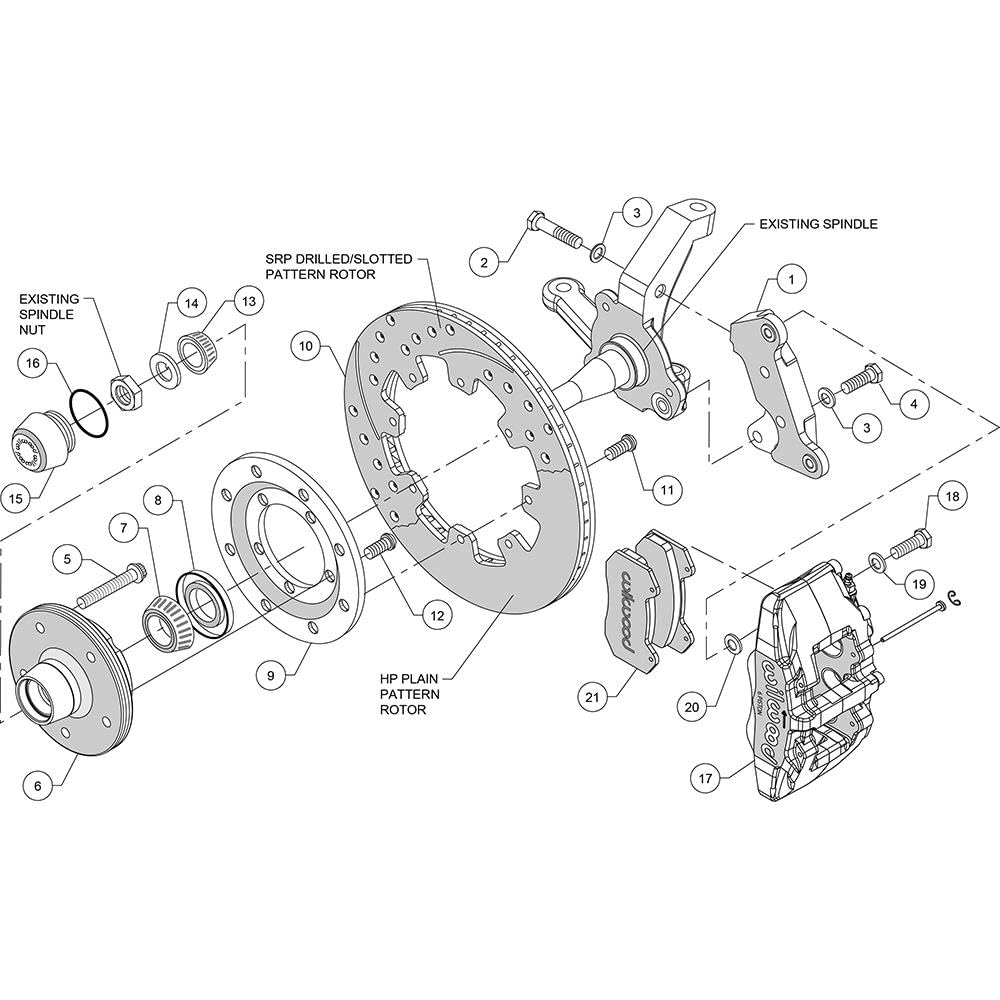 Red DP6A Front Hub Kit,12.19"