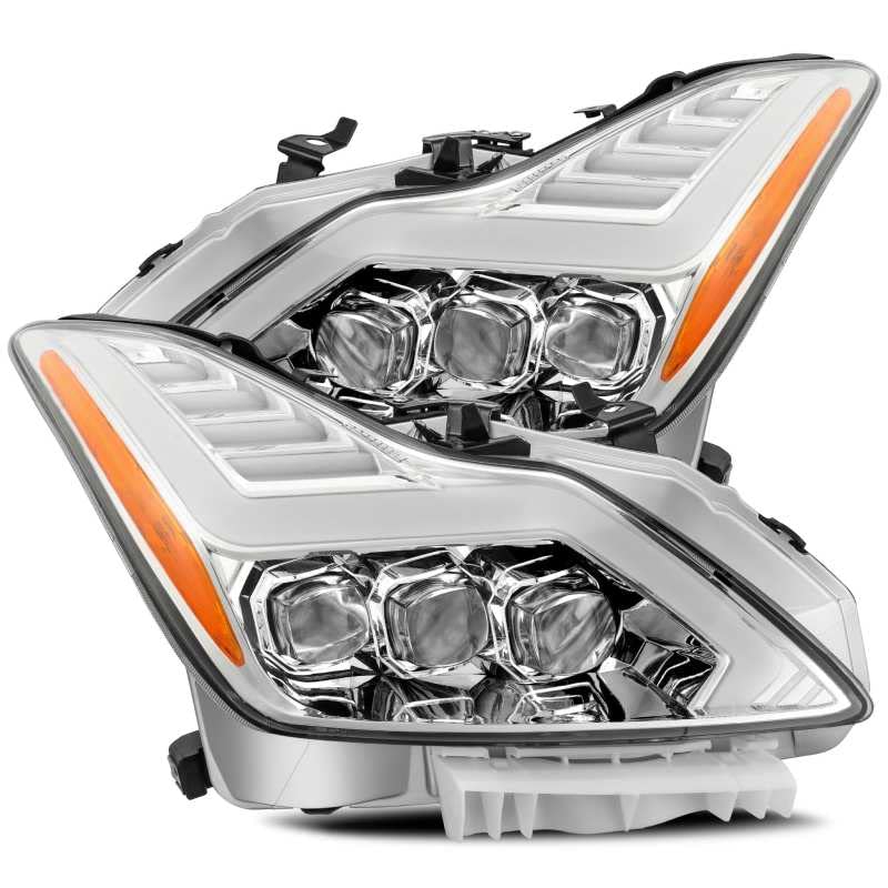 NOVA LED Projector Headlights AlphaRex 08-13 Infiniti G37 Plank Style Design Chrome