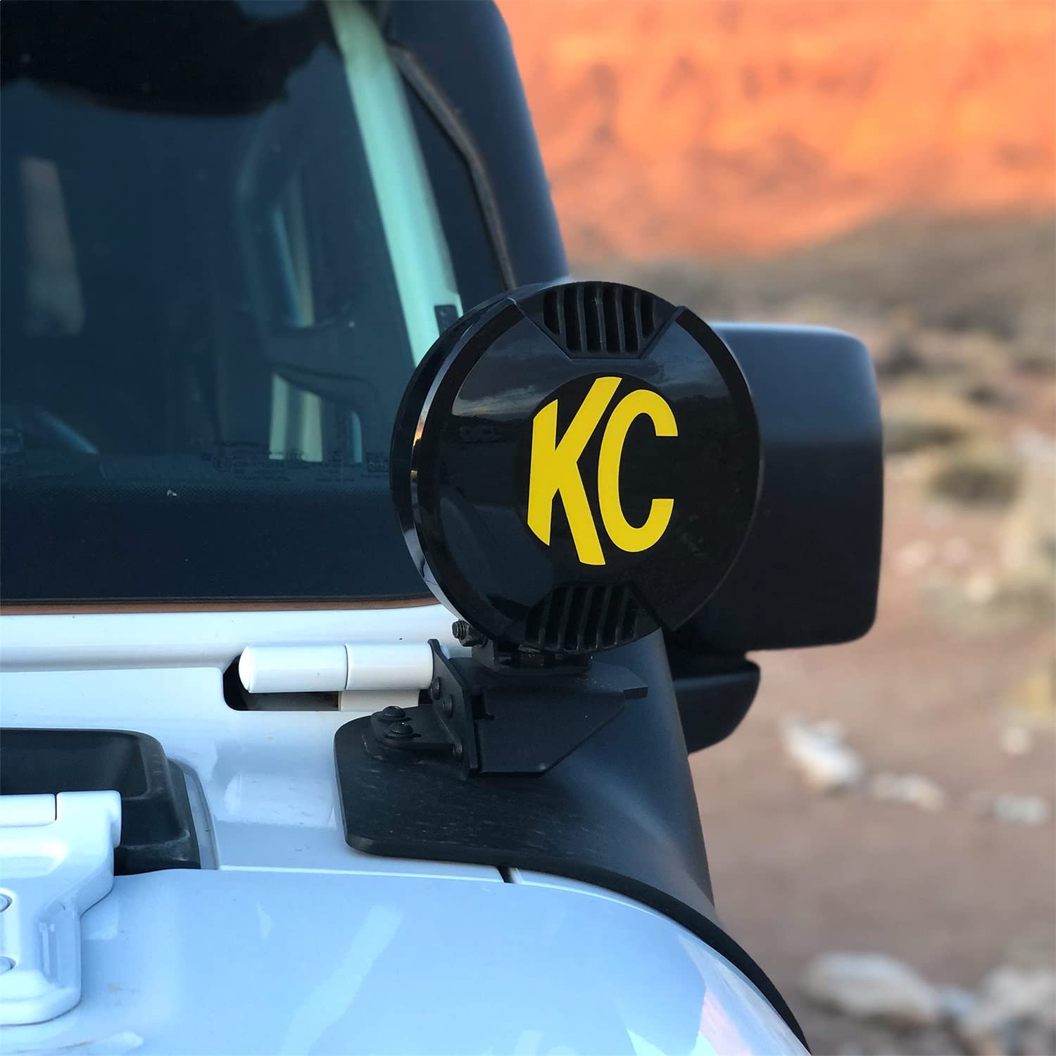 6" KC HiLiTES SLIMLITE LED - Light Shield Hard Cover - Black