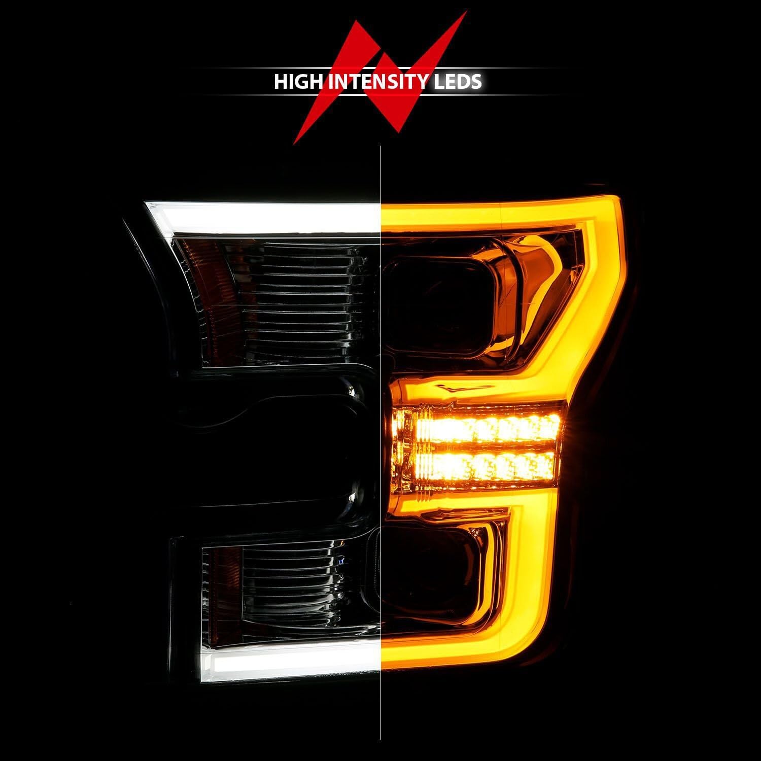 Chrome Anzo Seqential DRL Bar Projector LED Headlights