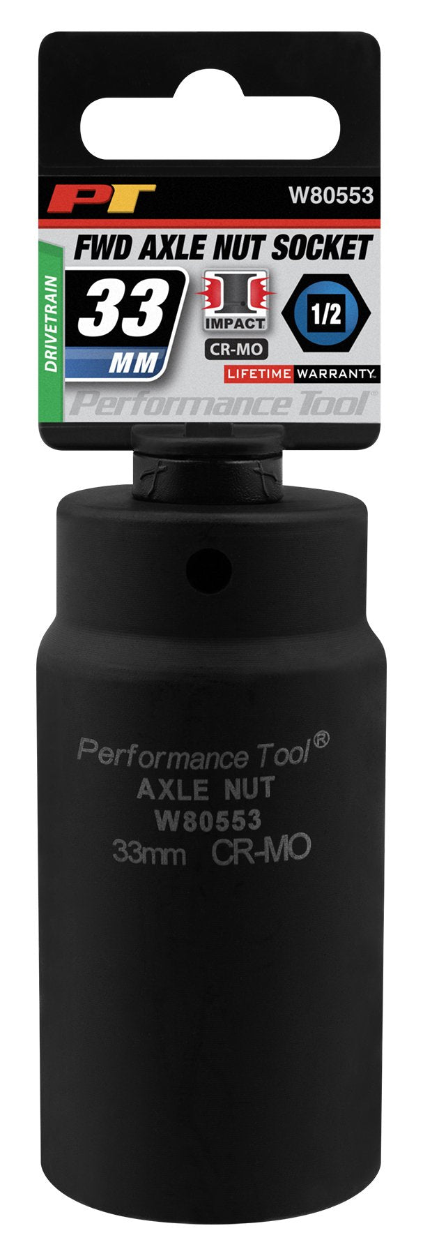 W80553 Performance Tool 33mm Front Wheel Drive Axle Nut Socket