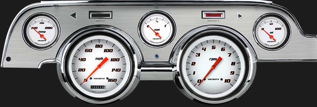 Velocity White Series Classic Instruments MU67VSWBA Gauge Package