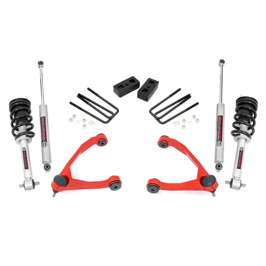 3.5" Rough Country Lift Kit w/N3 Struts for 07-13 Chevy/GMC 1500 2WD - 246.23RED