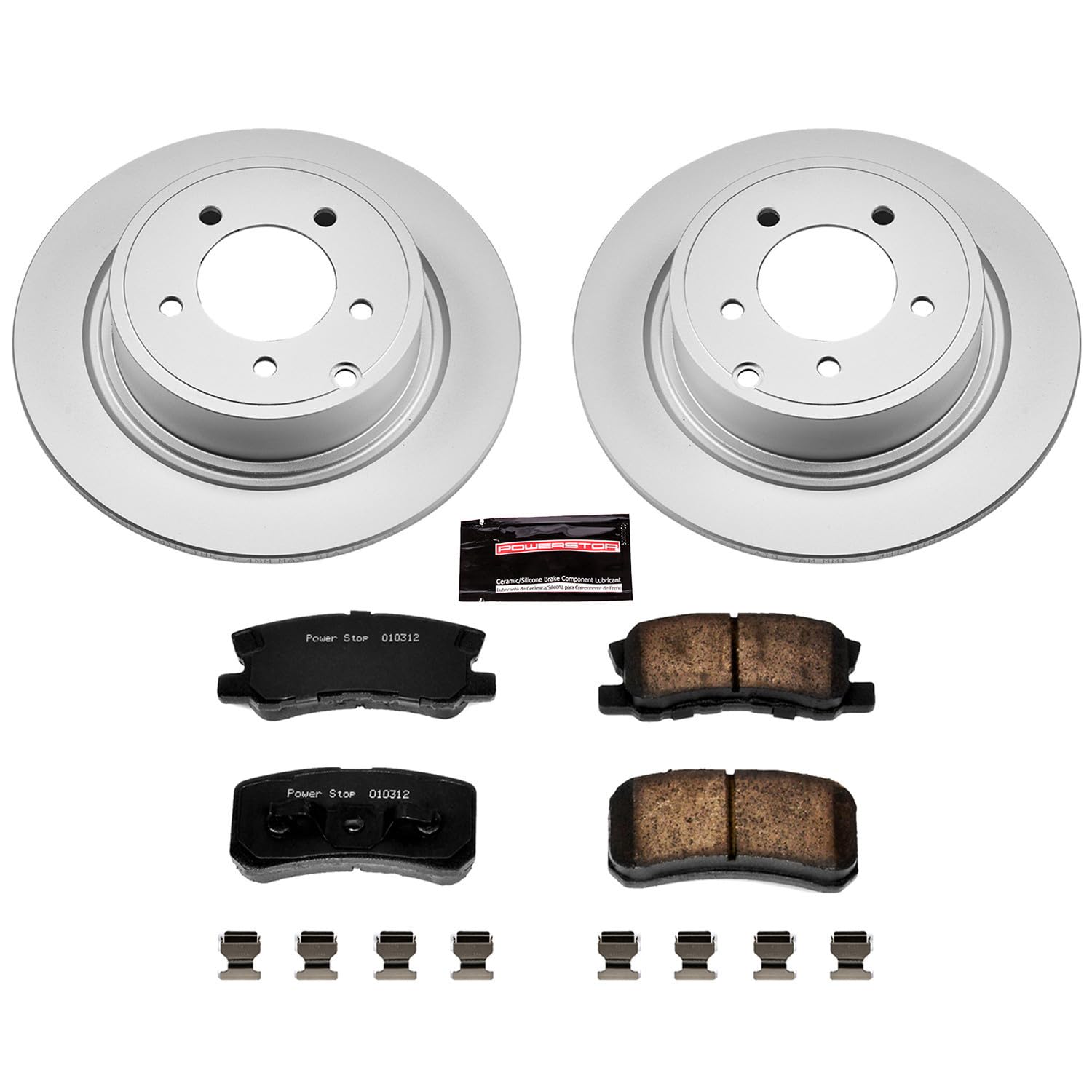 Power Stop CRK1630 Brake Rotor & Coated Ceramic Brake Pads- rear For 200, Sebring, Avenger, Caliber, Compass, Patriot, Lancer, Outlander, Outlander Sport [Model Specific]