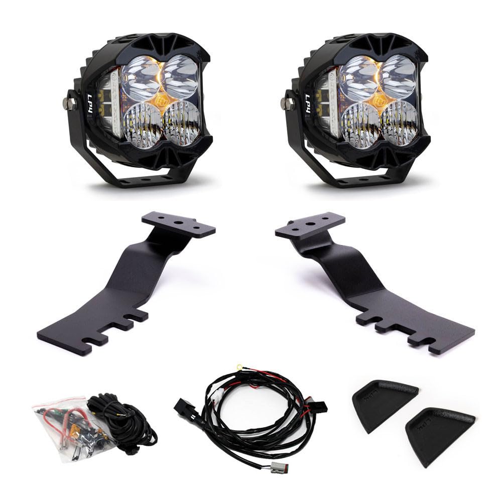 Baja Designs A-Pillar Light Kit LP4 for Toyota Tacoma 2024+ - 6 PCS LED Light Kit with Toggle Harness, A-Pillar Brackets, and 2 IPT Reflector Covers (Driving Combo; Clear)