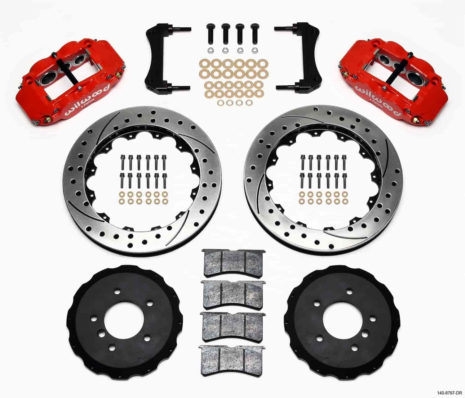 Front Hat Kit FNSL6R,13.06", Drilled, Red