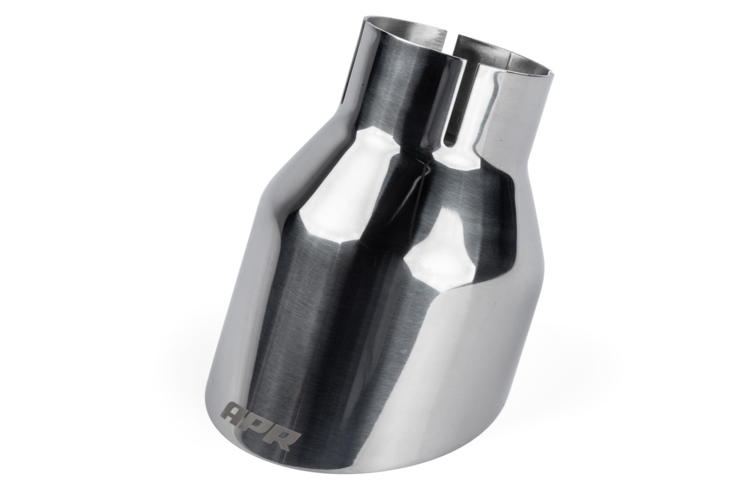 Single-Walled APR TPK0004 4 in. Slash-Cut Tips Polished Silver - Set of 2