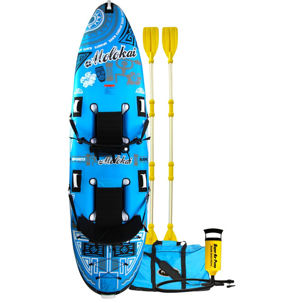 Molokai RAVE Sports 2-Person Kayak, Blue/White, 136 X 35 X 8-Inch