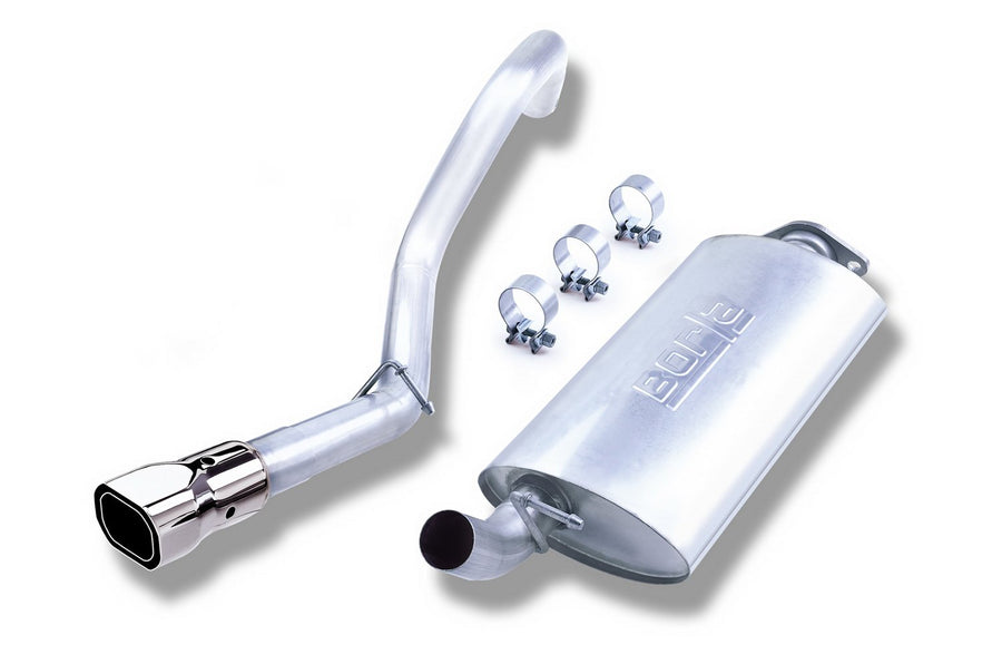 Cat-Back BORLA Performance Exhaust System for 2000-2006 Jeep Wrangler TJ 2.5L 4 Cyl./ 4.0L 6 Cyl. Automatic/Manual Transmission 4 Wheel Drive 2 Door Includes Rubicon. With or Without Hitch