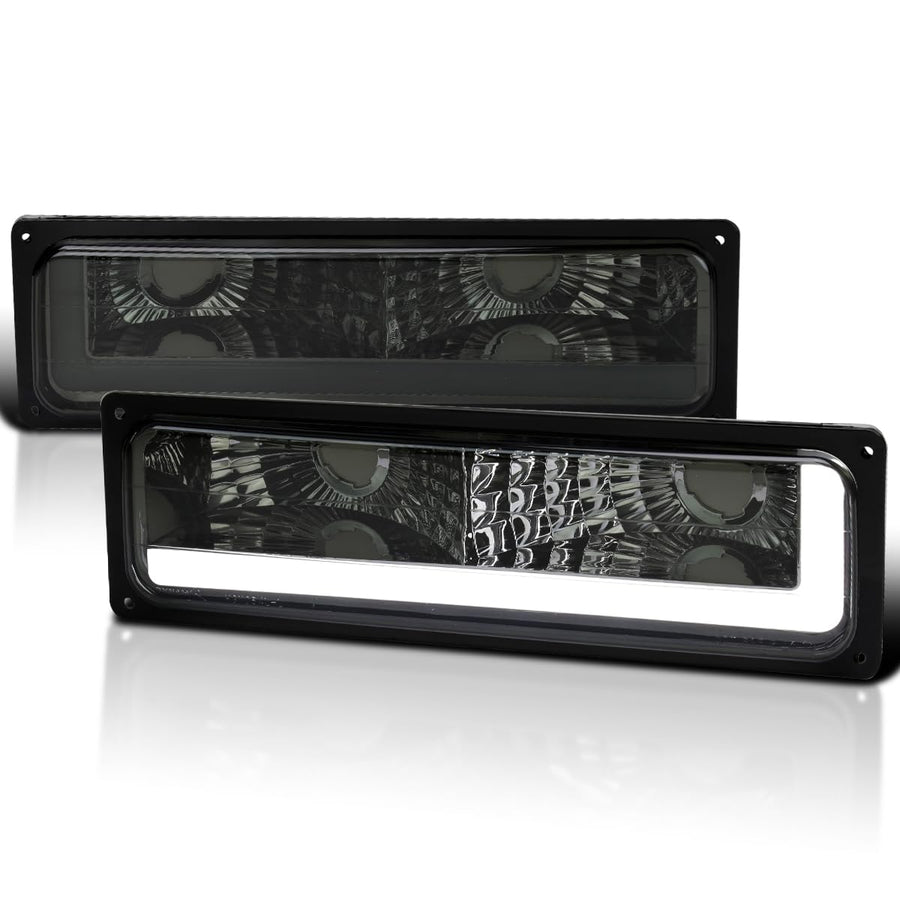 Smoke LED Bar Bumper Lights SPEC-D TUNING Compatible with 1988-1998 Chevy Silverado C10 C/K