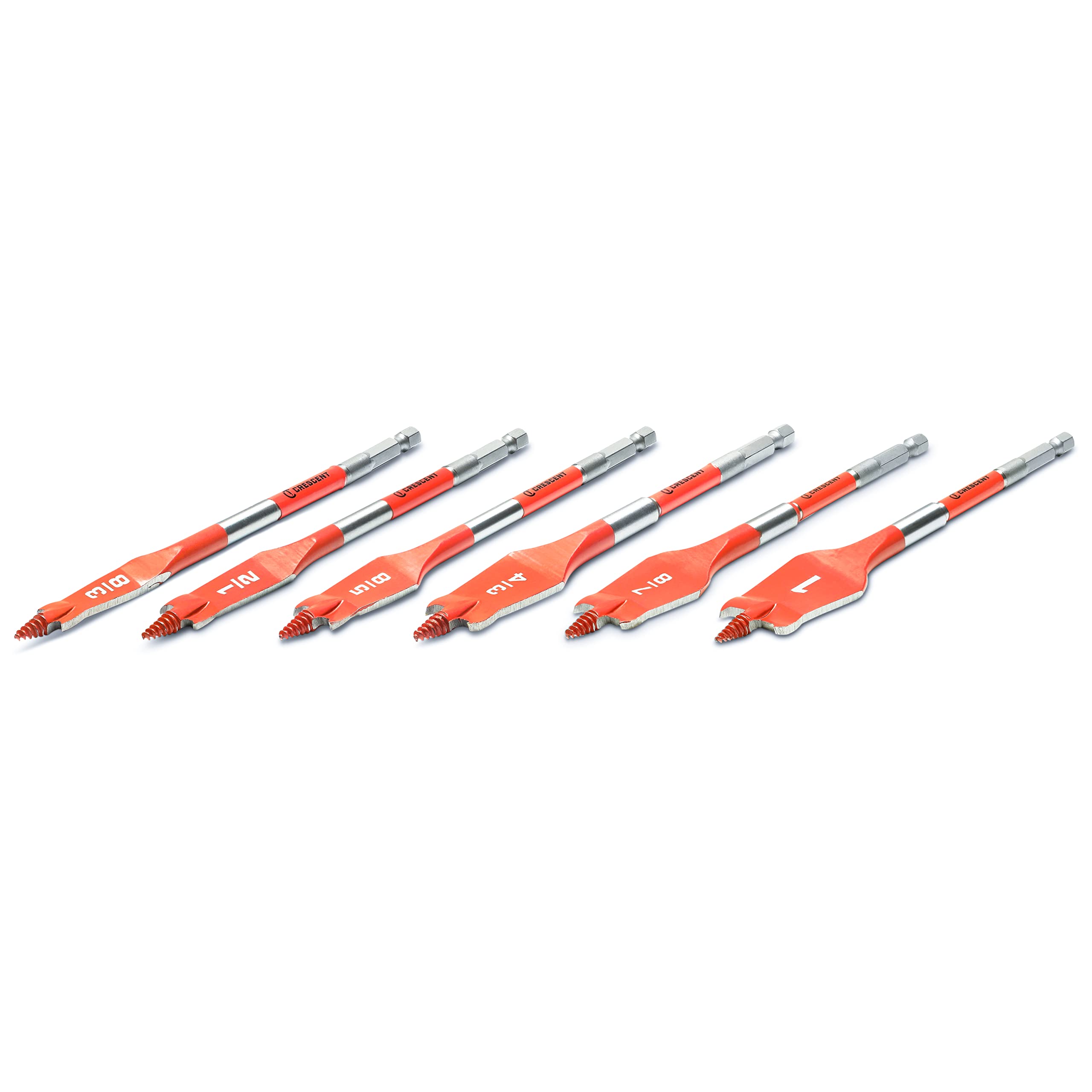 6 Piece Crescent Screw Point Paddle Drill Bit Set,6" | CDSPSET-6