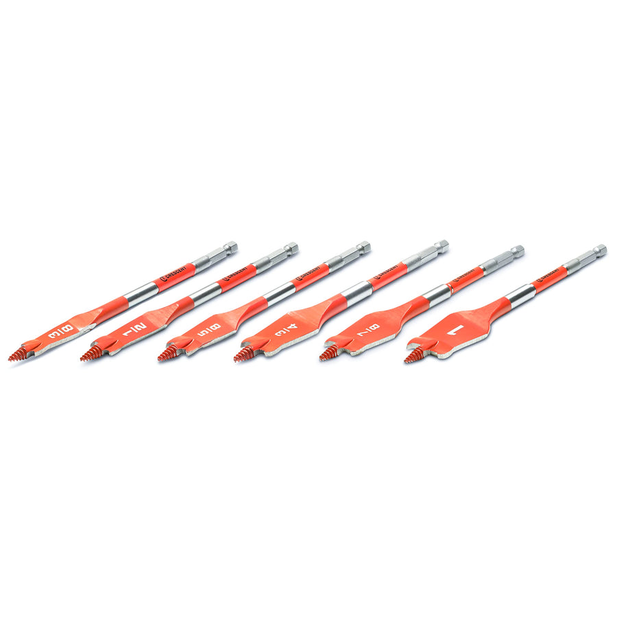 6 Piece Crescent Screw Point Paddle Drill Bit Set,6" | CDSPSET-6