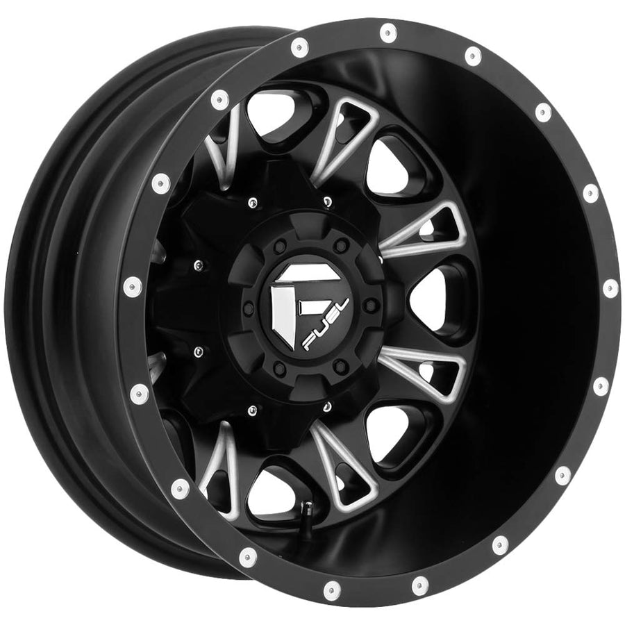 D513176593R FUEL 1PC Black Wheel with Painted (17 x 6.5 inches /8 x 210 mm, -140 mm Offset)