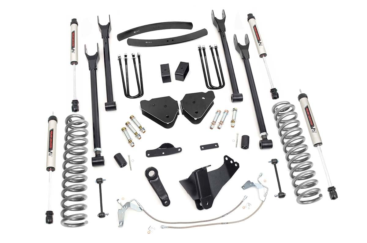 4-Link Lift Kit Rough Country 6" w/V2 Shocks for 08-10 Super Duty | Gas - 58870
