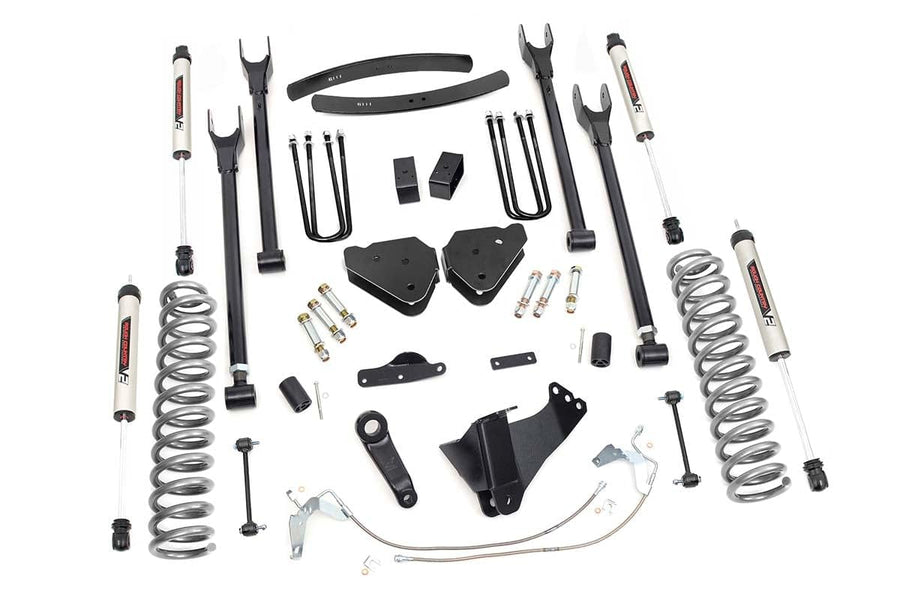 4-Link Rough Country Lift Kit w/V2 Shocks for 08-10 Ford Super Duty - 58470
