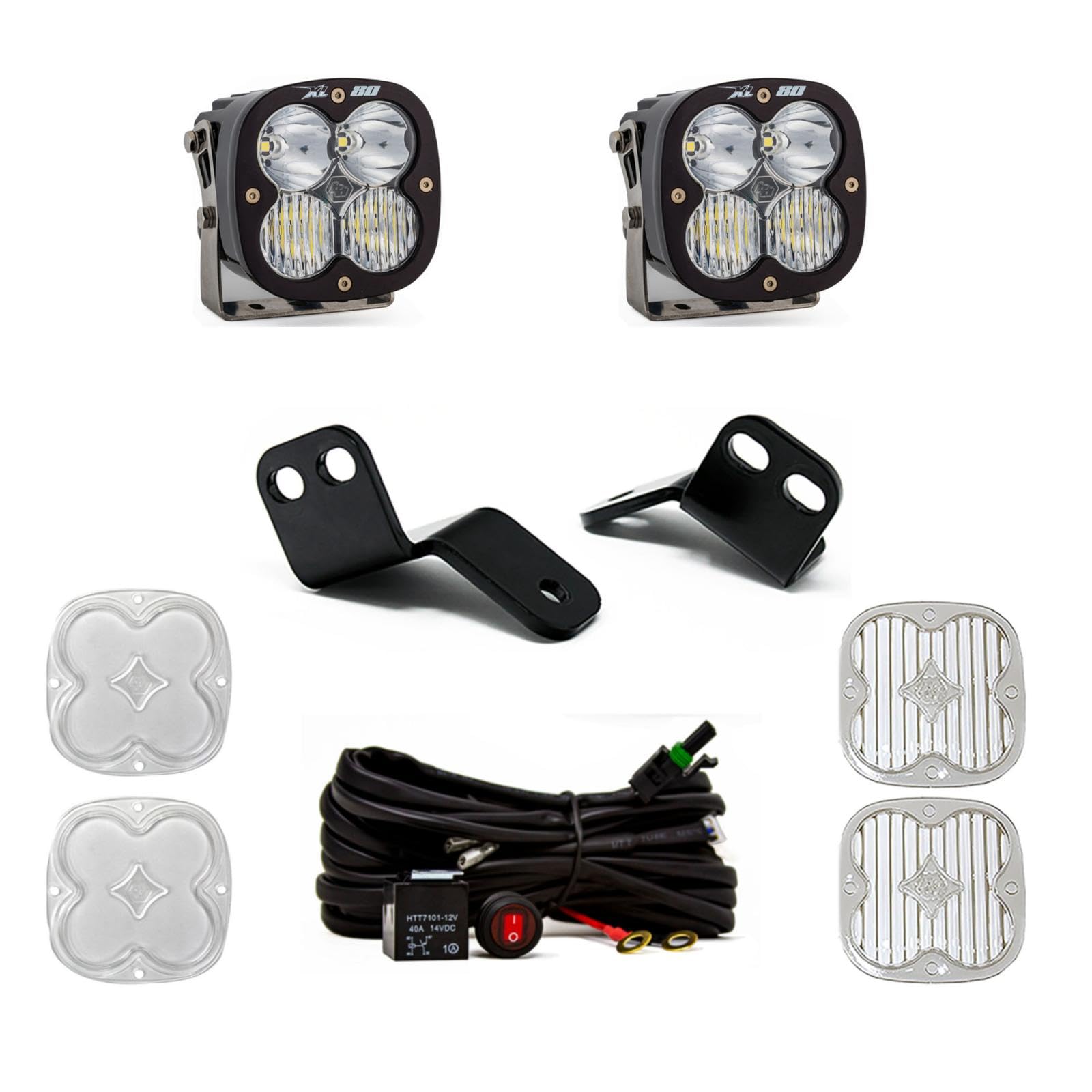 Baja Designs A-Pillar Light Kit XL80 LED for Polaris RZR XP 1000; Turbo XP; Turbo S 2014-21 UTV (Driving/Combo; Clear)