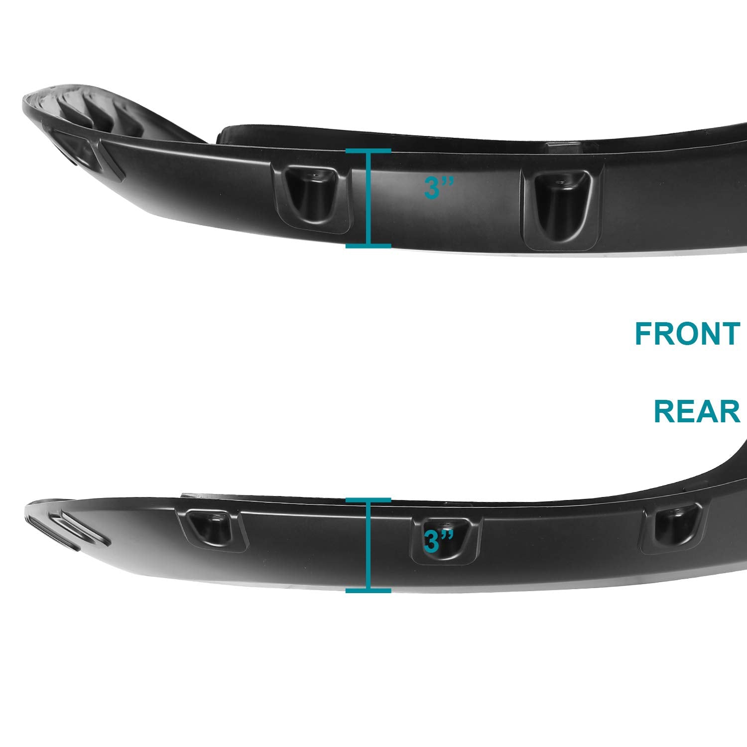 4PC Spec-D Tuning Front + Rear Smooth Bolt On Pocket Style Fender Flares Black Compatible with 2007-2013 Chevy Silverado 1500 69" Short Bed