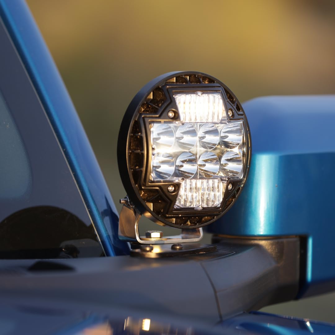 TM5 NACHO Combo White LED Multifunction Off Road Lights. 3 Functions 1 Light. Area, Low Beam Spot Flood, and High Beam Spot Flood Output (Set of 2)