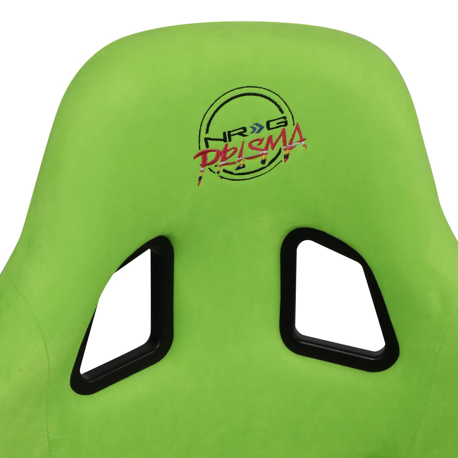 NRG Innovations Universal Fixed Back Bucket Racing Seat NRG-FRP-303NG-PRISMA for 5-Point Harnesses, Size M, Green Alcantara Material, 22" W X 34" H X 16" D