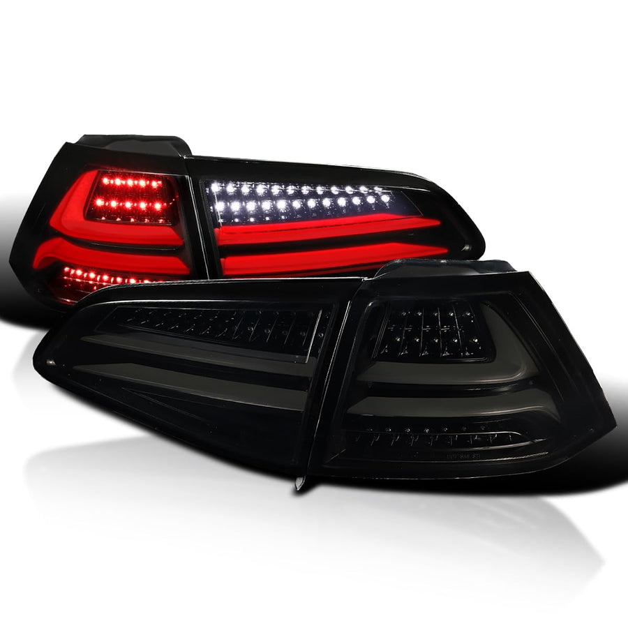 LED Tail Lights SPEC-D TUNING Glossy Black Compatible with 2015-2017 Volkswagen Golf GTI Models, Left + Right Pair Assembly