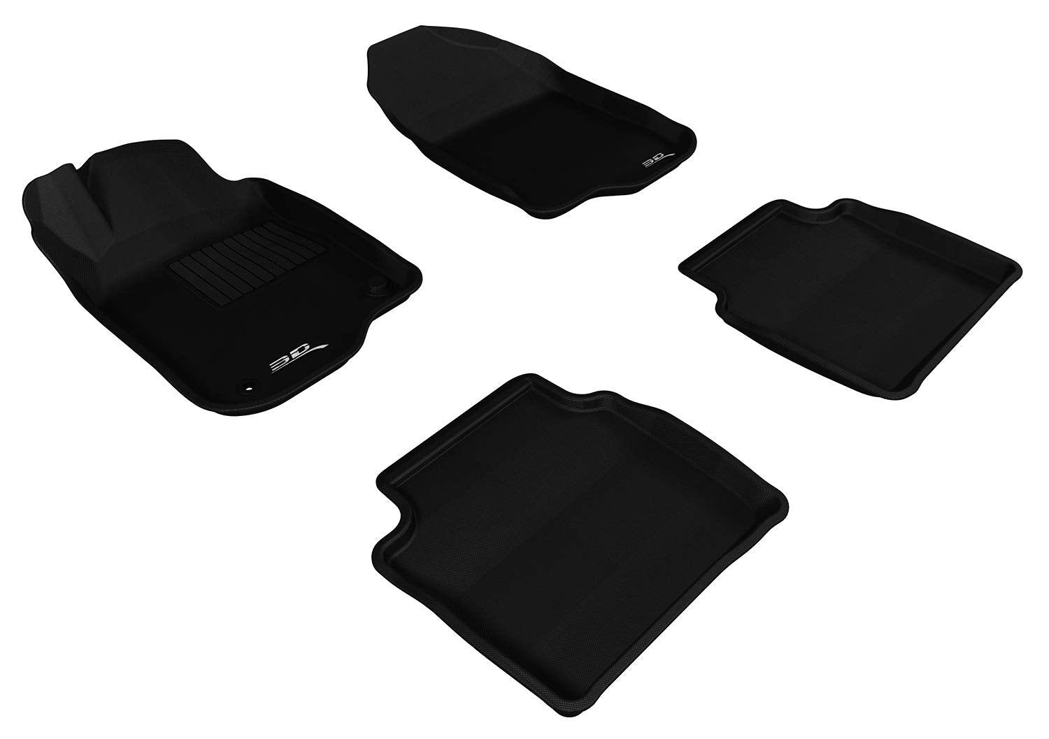 KAGU 3D MAXpider Custom Fit Floor Mat (BLACK) for 2008-2012 CHEVROLET MALIBU - 1ST ROW 2ND ROW