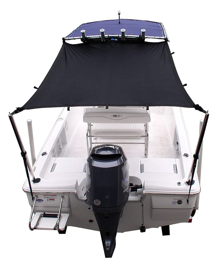 Black T-Top Boat Shade Kit (4'L x 60"W) – Outer UV reflective coating for a 98% effective UV block – Secure fit-speed tested up to 30 knots – Resilient, elastic, breathable fabric – 2020108695