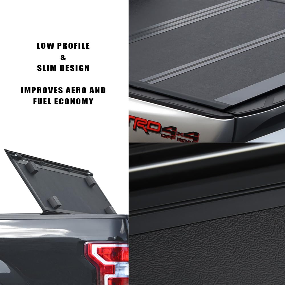CoveRex TFX Series Armordillo USA Low Profile Hard Tri-Fold Truck Bed Tonneau Cover Fits 2016-2024 Nissan Titan 5.5 Ft (66") Short Bed