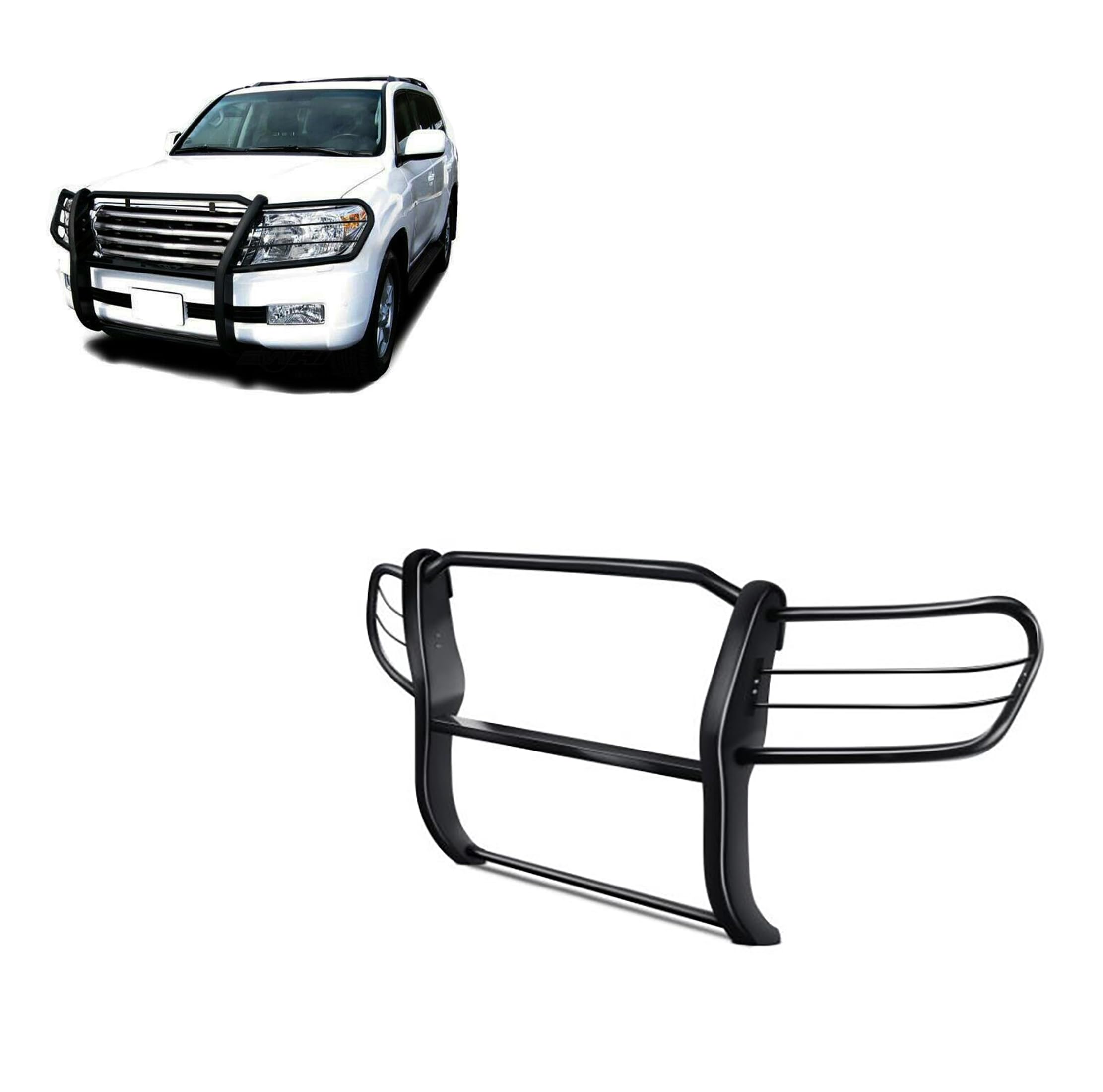 Grille Brush Black Horse Bumper Guard Modular Black Compatible with 1998-2007 Toyota Land Cruiser-17SG598MA