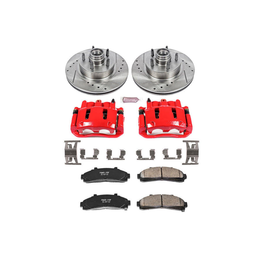 Power Stop Brake Kit KC1854 with Calipers Brake Pads, Drilled/Slotted Rotors For Explorer, Ranger, Mazda B2300, Mazda B, Mazda B, Mazda B3000, Mazda B4000, Mountaineer [Model Specific]