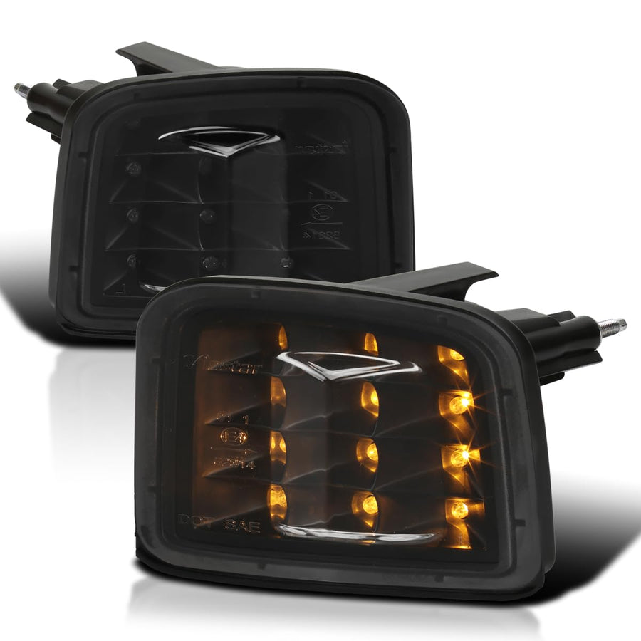 Black Smoke SPEC-D TUNING Sequential LED Bumper Lights Compatible with 2015-2021 Subaru Impreza WRX/STI, L+R Pair Assembly