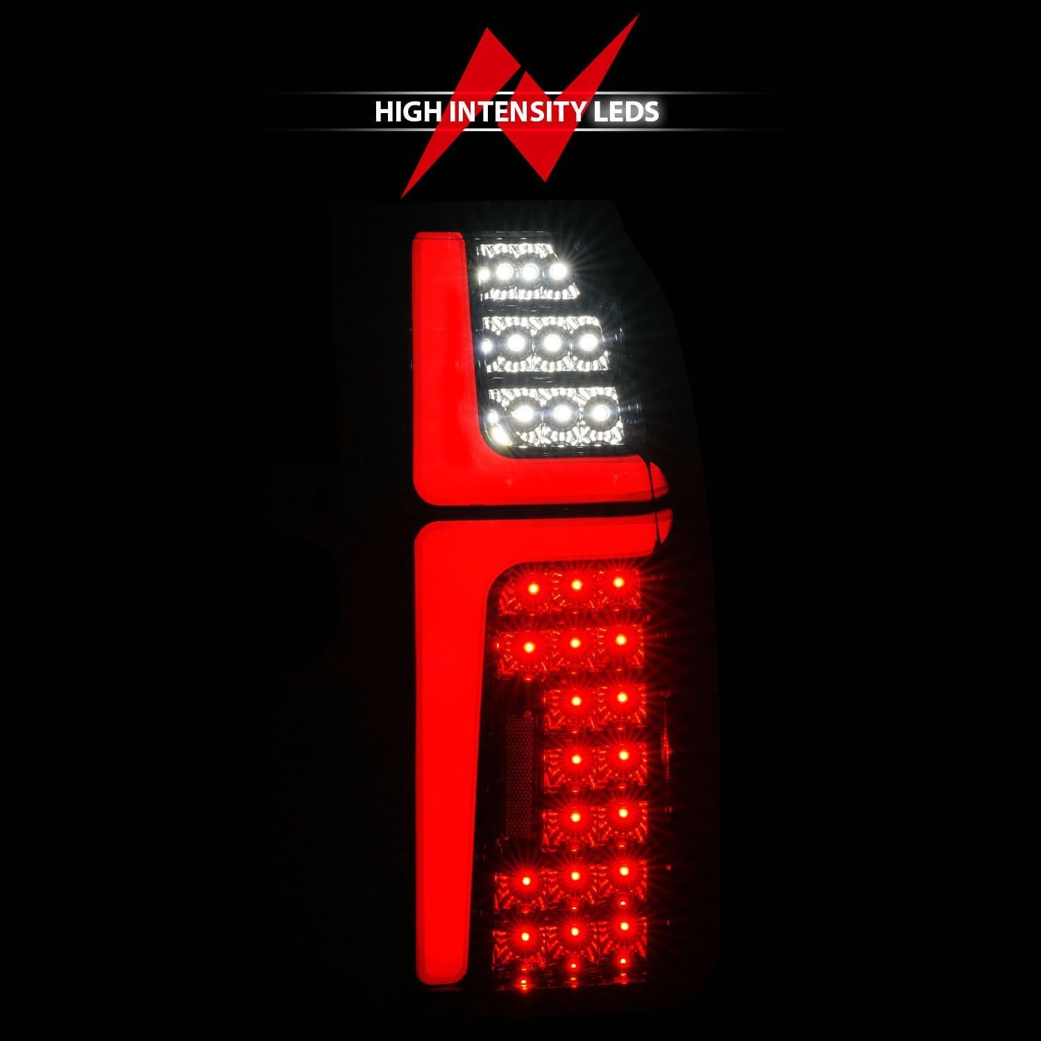 15-20 Chevrolet Tahoe ANZO Sequential LED Tube Taillights Black