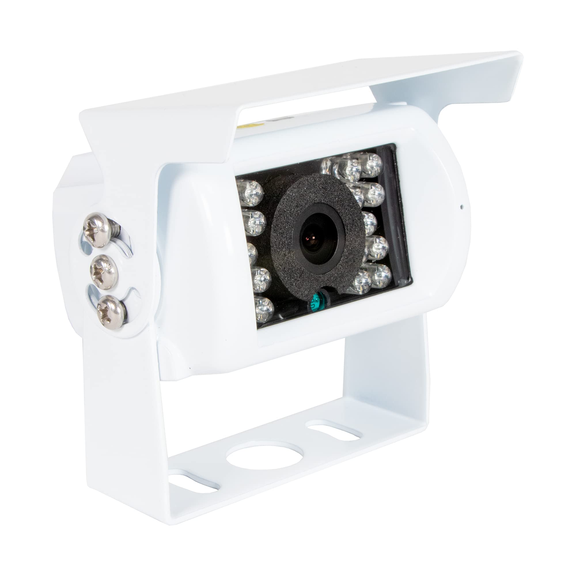 Universal Backup Camera RYDEEN CM-R1000P/W Commercial with CMOS NightVision, 50-feet (18-IR Lights), Waterproof, Metal Housing, Built-in Mic for Sound, for RVs, Delivery Vans, Trucks (White)