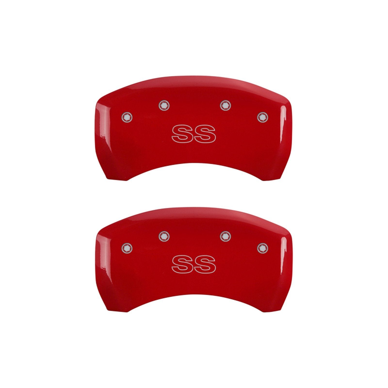 Caliper Covers MGP 14027SCS4RD with Red Powder Coat Finish, (Set of 4)