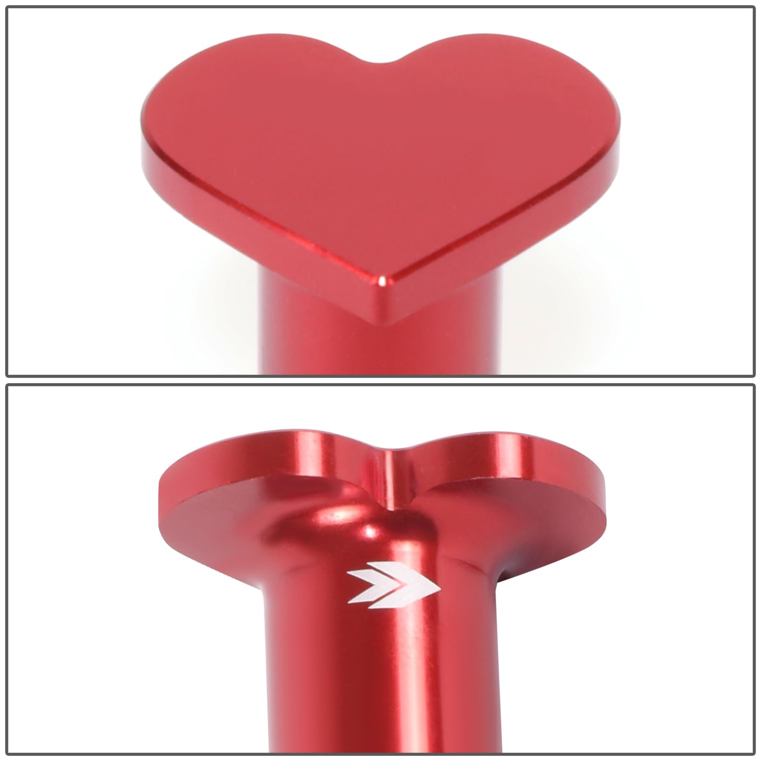 NRG Innovations 6061 Aluminum NRG-DB-H002RD Heart E-Brake Drift Button, Hand Brake Lever Button Compatible with 1986 Toyota, Subaru WRX/STI, BRZ, Mazda Miata/RX-7, Red