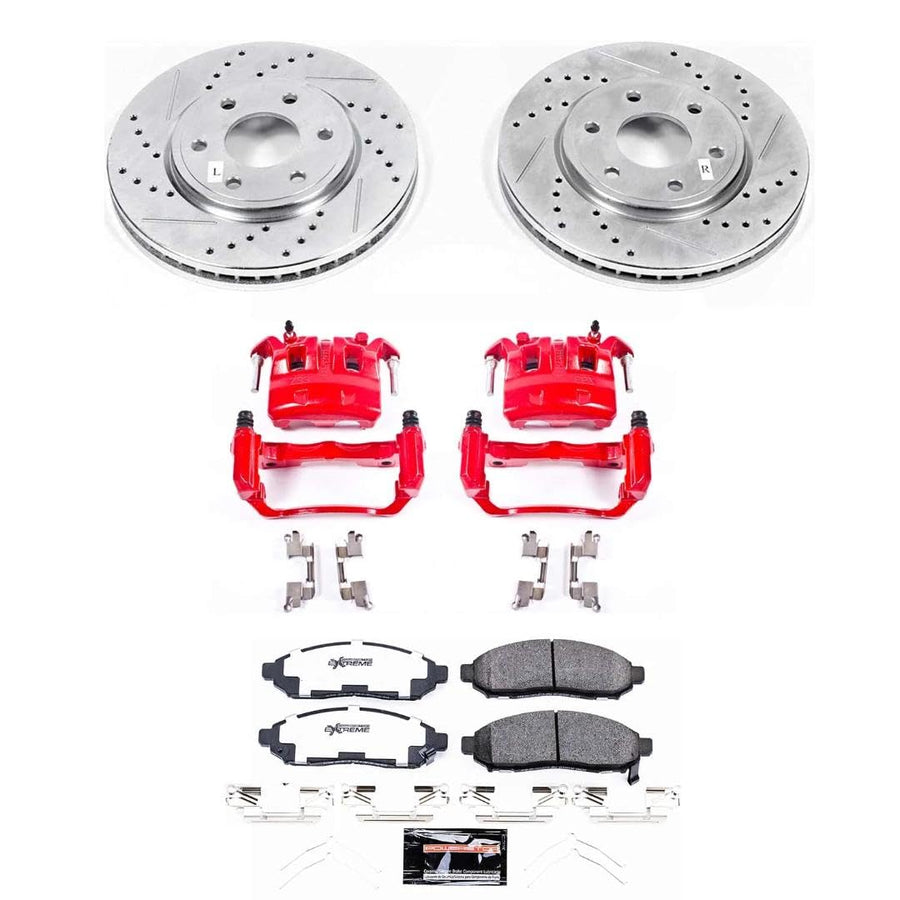 Power Stop Z36 Truck & Tow KC8324-36 Front Caliper Kit-Rotors, Carbon Ceramic Brake Pads, Calipers For Nissan Frontier 2016-2019 [Model Specific]