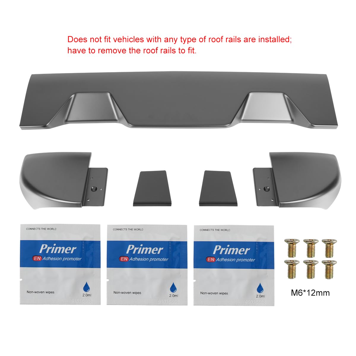 Matte Black ABS Cab Roof Spoiler Spec-D Tuning for 2011-2016 Ford F250, F350, and F450 Models