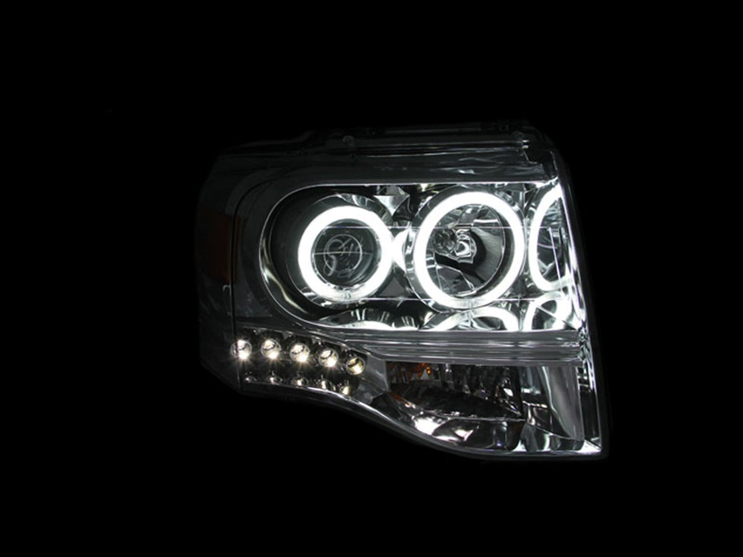 Ford Expedition Anzo USA 111114 Projector Chrome Clear Amber Headlight Assembly - (Sold in Pairs)