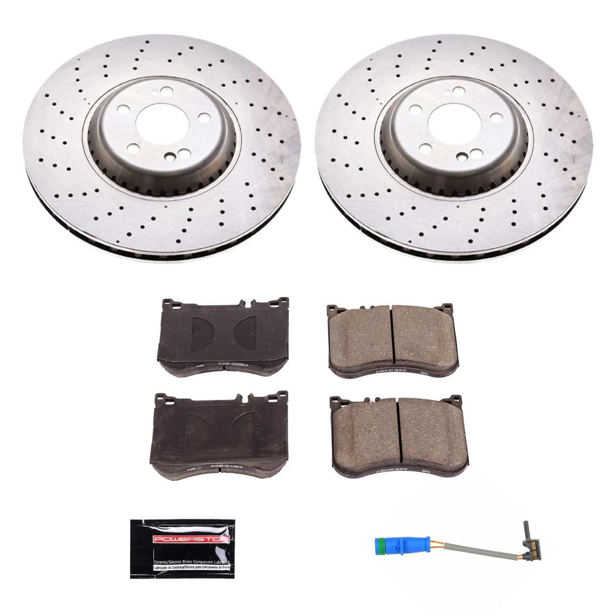 Power Stop Autospecialty KOE7852 Front Replacement Brake Kit-OE Brake Rotors & Ceramic Brake Pads For Maybach S, Maybach S560, S450, S550, S550e, S560 [Model Specific]