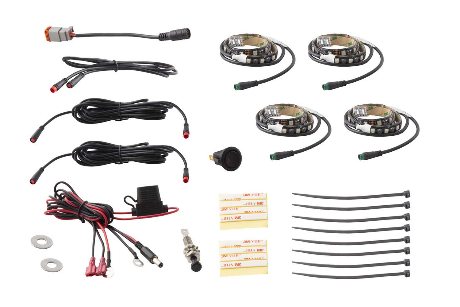 Diode Dynamics RGBW Engine Bay Strip Kit DD0444, 4pc, Multicolor