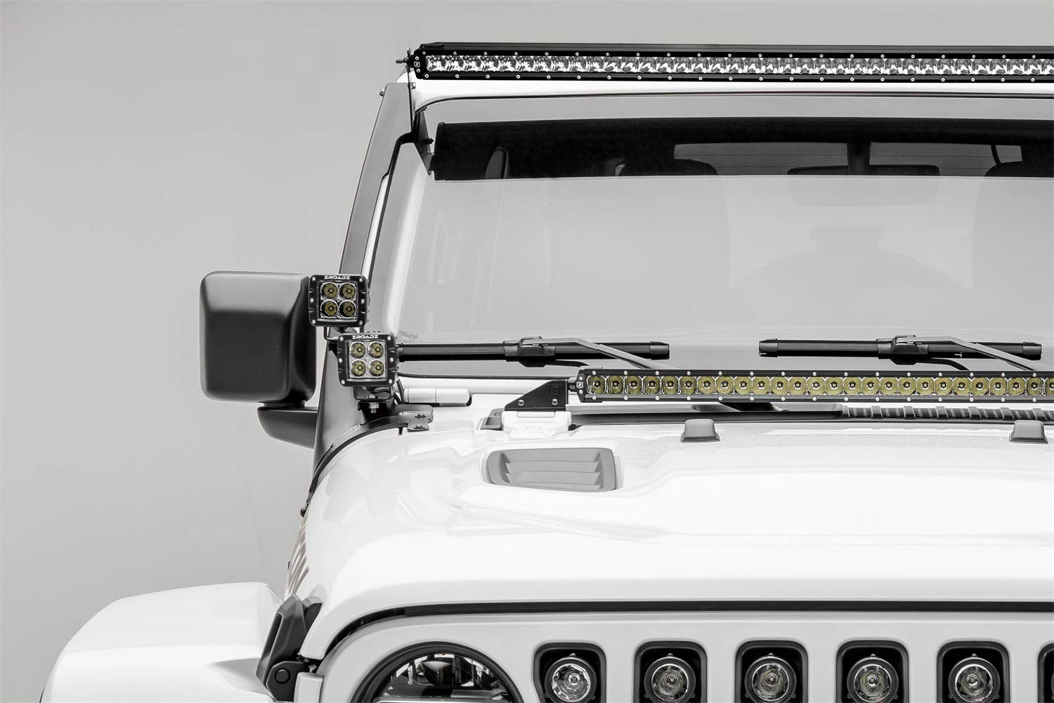 ZROADZ Front Roof LED Kit Z374831-KIT4S Fits 19-22 Gladiator Wrangler (JL)