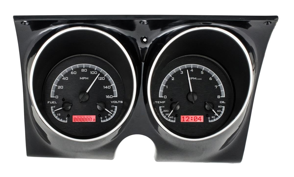 Dakota Digital VHX-67C-CAM-K-R Analog Gauge Black Alloy Red 67 68 Chevy Camaro Pontiac Firebird