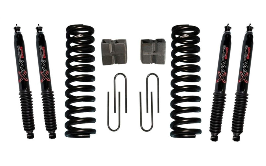 Skyjacker Suspension Lift Kit 176PK-B w/Shock Black MAX Shocks 6 in. Lift Incl. Front Coil Springs Rear U Bolt Kit Rear Block