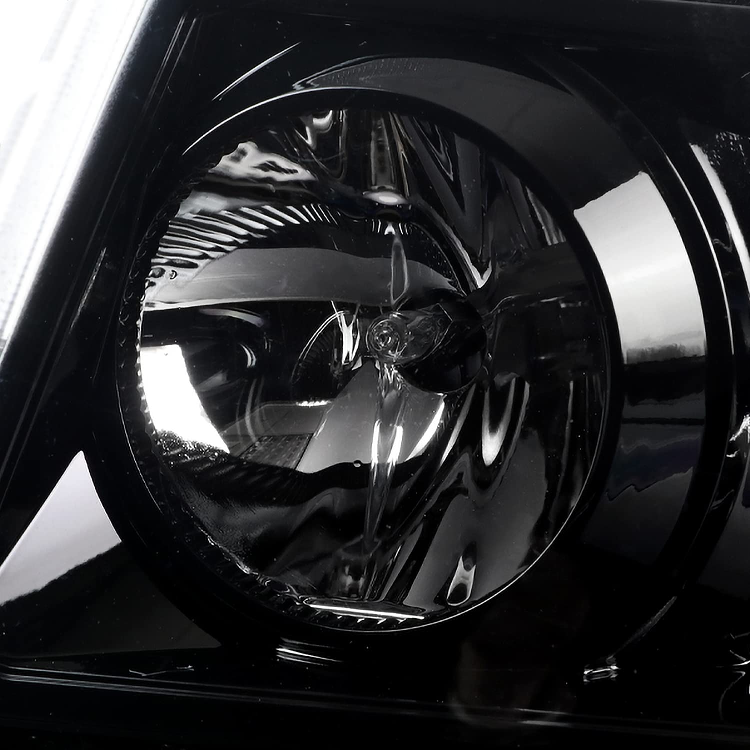 Jet Black SPEC-D TUNING Projector Headlights w/LED Strip and LED Turn Signal Compatible with 2001-2011 Ford Ranger, Left + Right Pair Headlamps Assembly