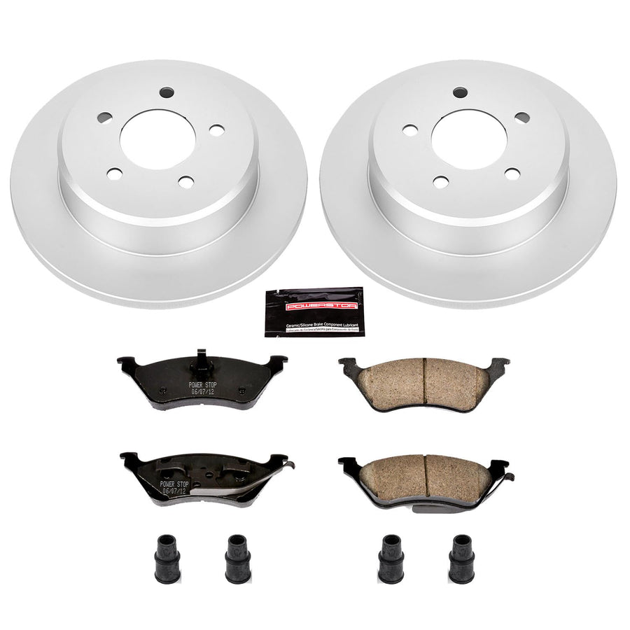 Coated Power Stop CRK5248 Brake Rotor & Ceramic Brake Pads- rear