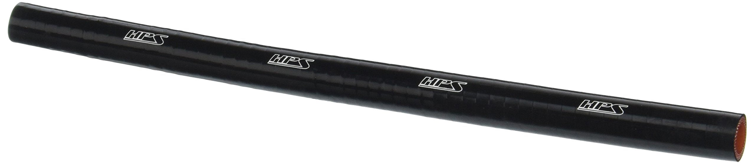 HPS Silicone HTST-038-BLK High Temperature 4-ply Reinforced Tube Coupler Hose, 100 PSI Maximum Pressure, 12" Length, 3/8" ID, Black