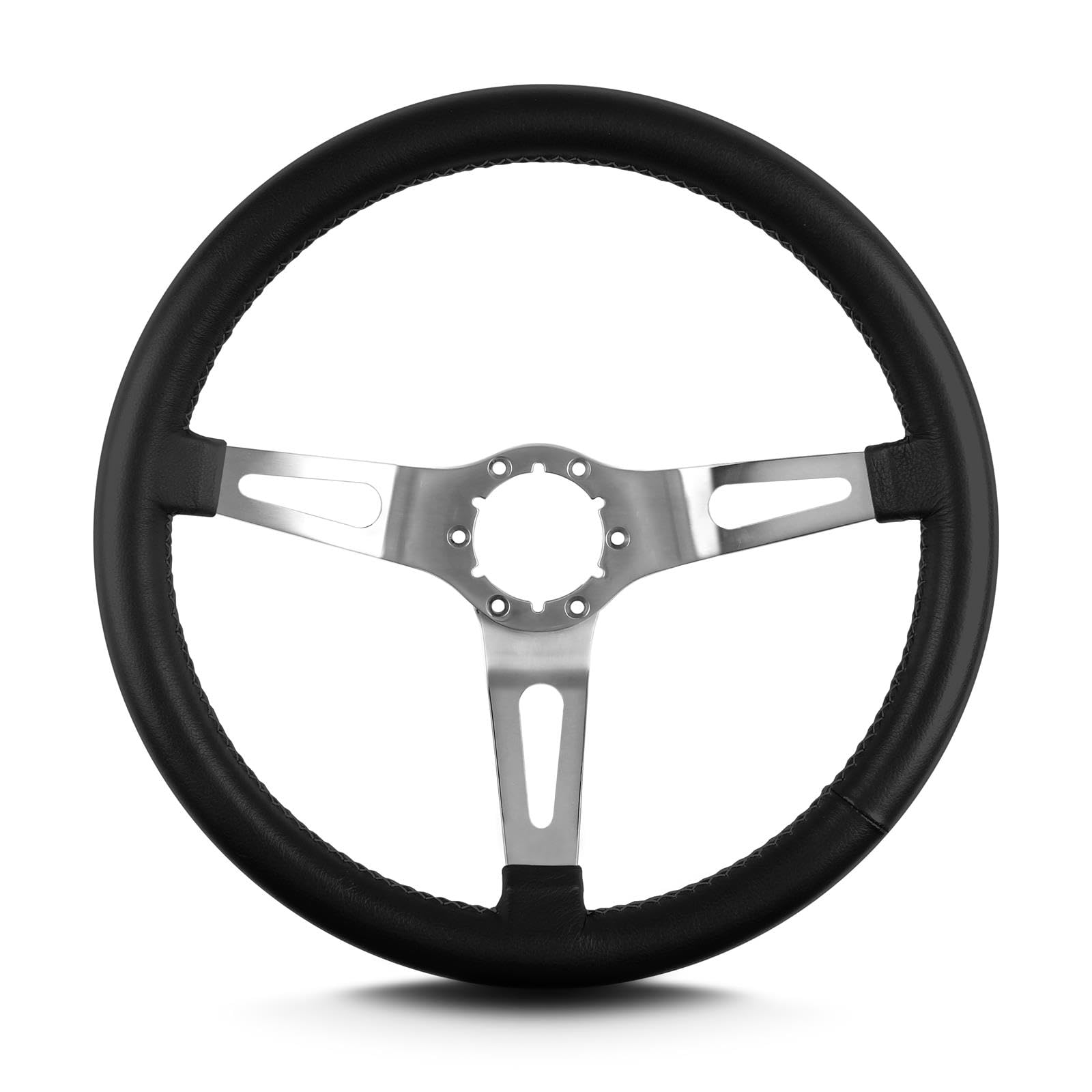 Teardrop Lecarra 65801 3 Spoke 14" Brushed Standard Grip Black