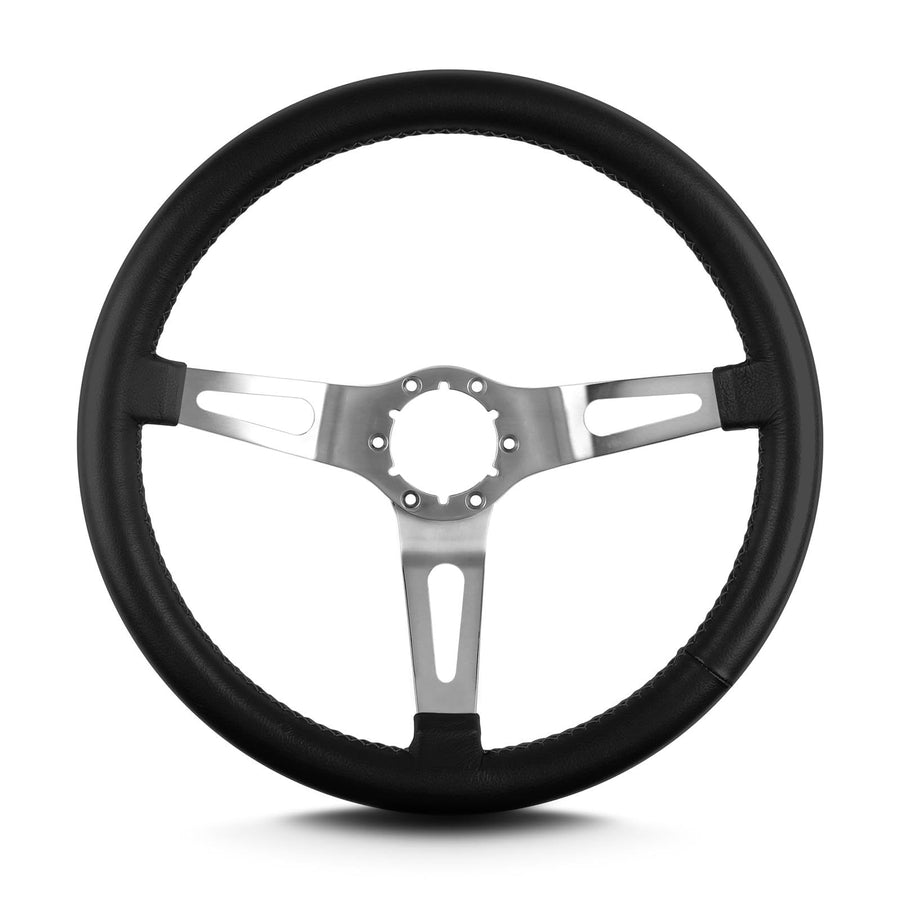 Teardrop Lecarra 65801 3 Spoke 14" Brushed Standard Grip Black